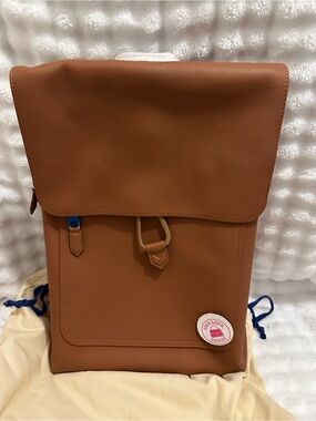 Men's unisex Tan Leather Backpack - Classic Carry